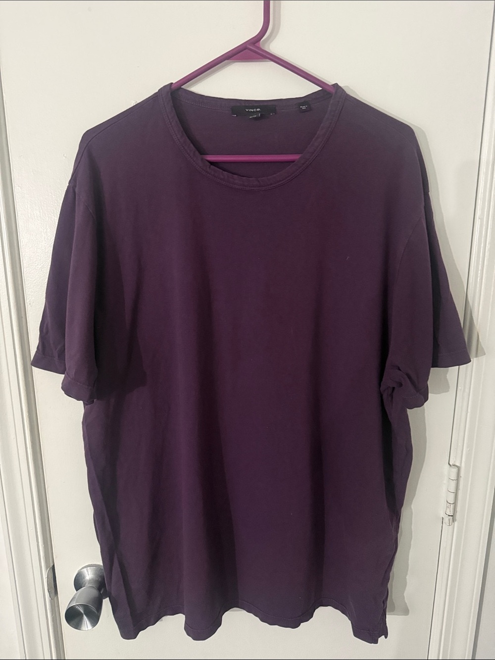 Men's Vince Garement Dye Short Sleeve Crew Tee - Plum